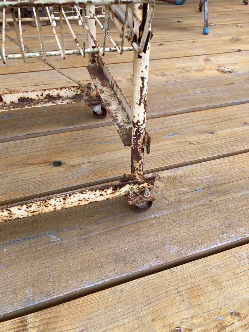 昭和レトロ　ワイヤーラック3段仕様　シャビー　ジャンクガーデン⑦