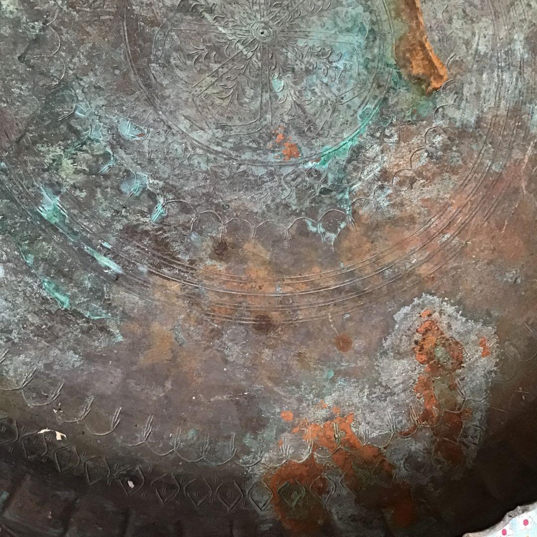 16世紀　オスマントルコ　ブロンズ　銅製　大型トレイ　アンティーク