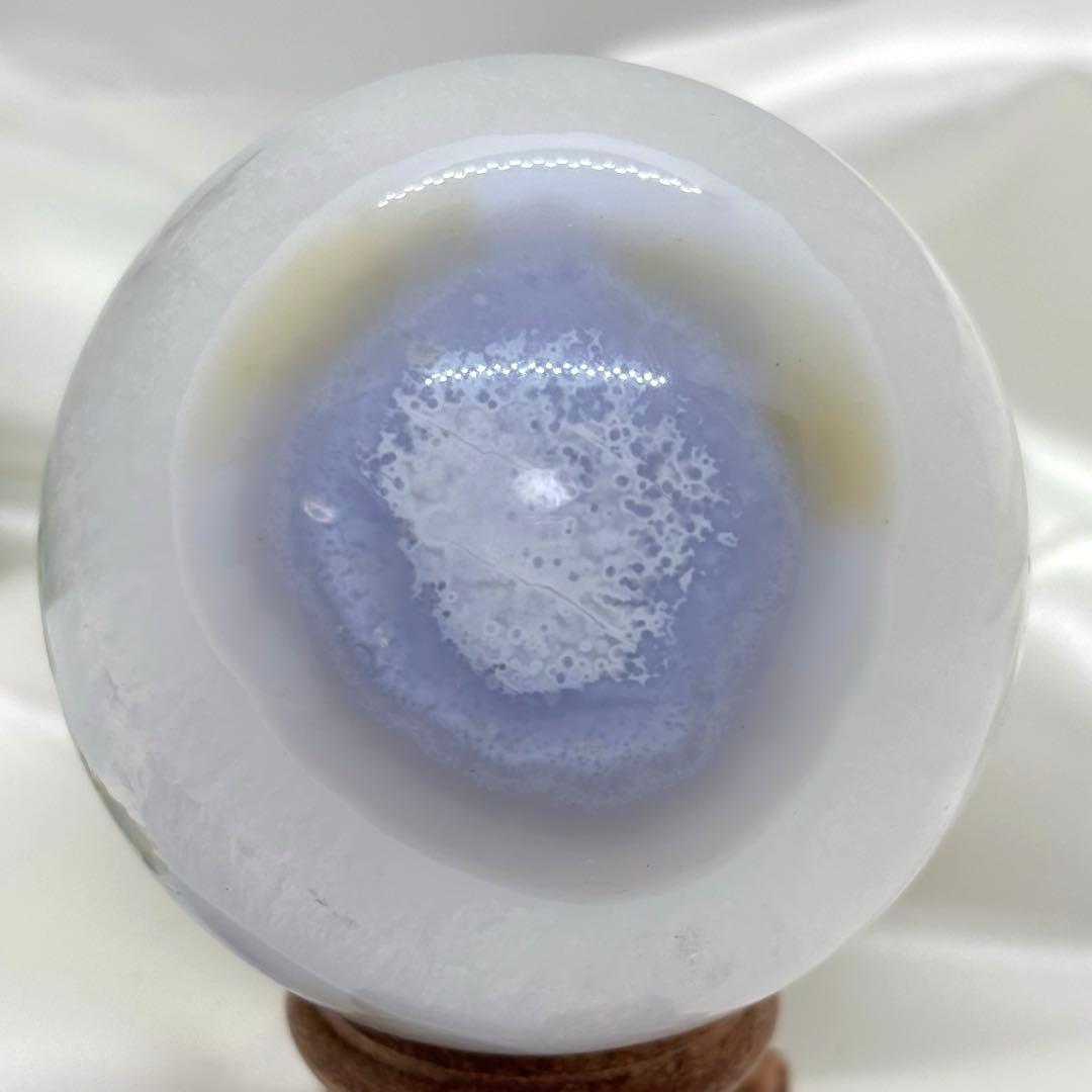 【天然石】ブルーレースアゲート 丸玉◆スフィア￼￼