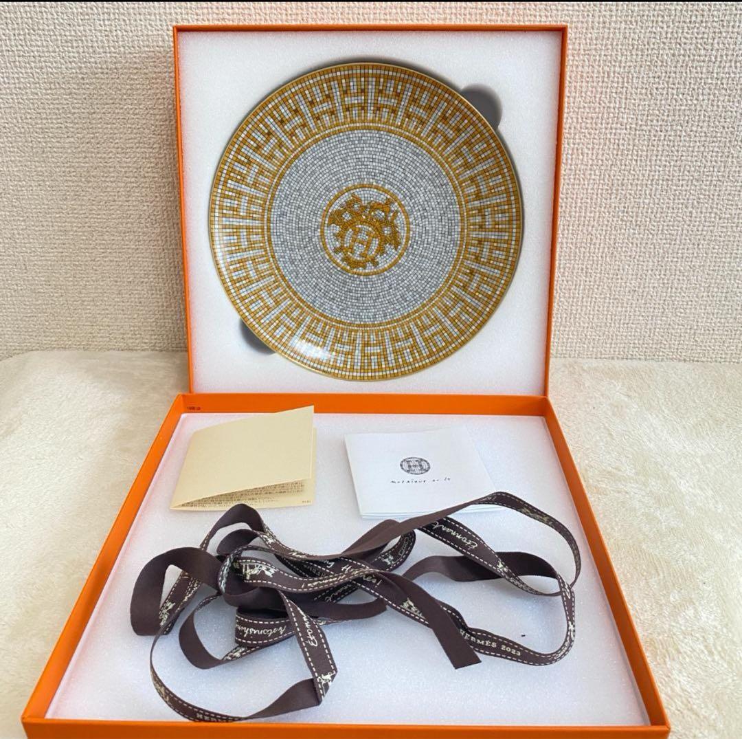 エルメス　デザートプレート 〈モザイク 24〉 ゴールド　2枚　新品未使用品