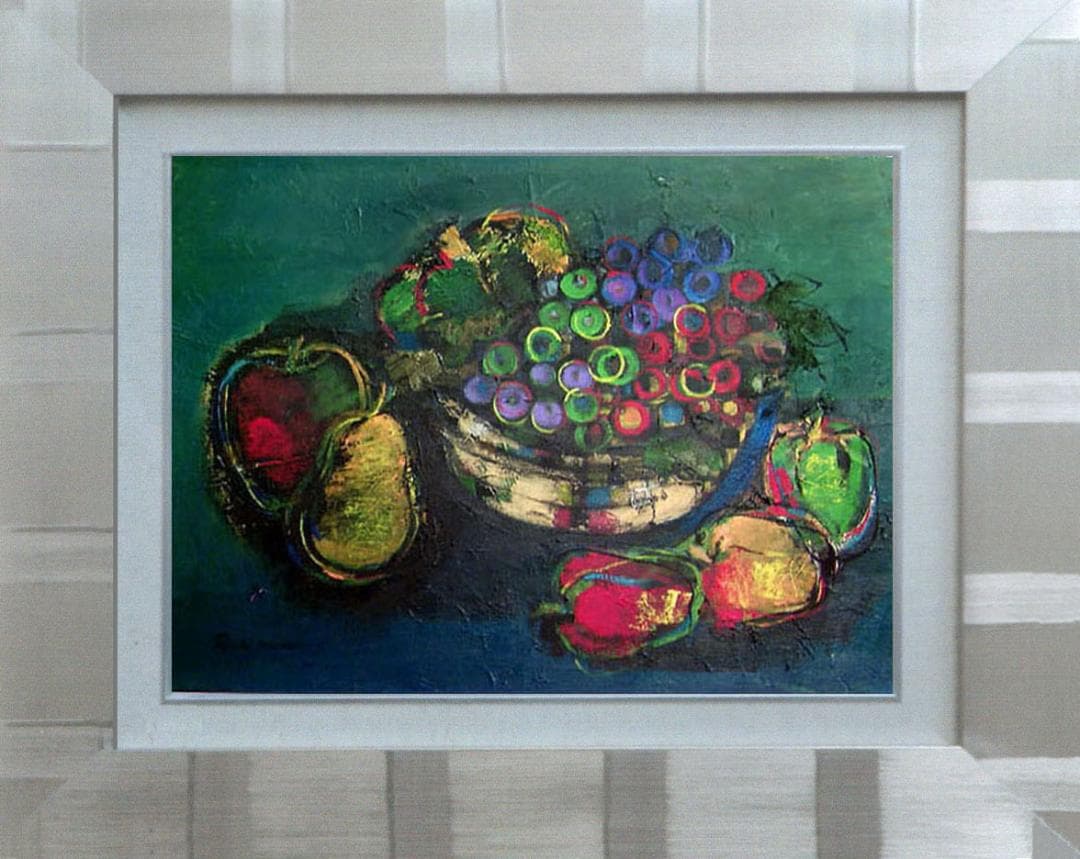 油絵 菅家令子 絵 絵画 インテリア uF6-061304 静物 フルーツ - メルカリ