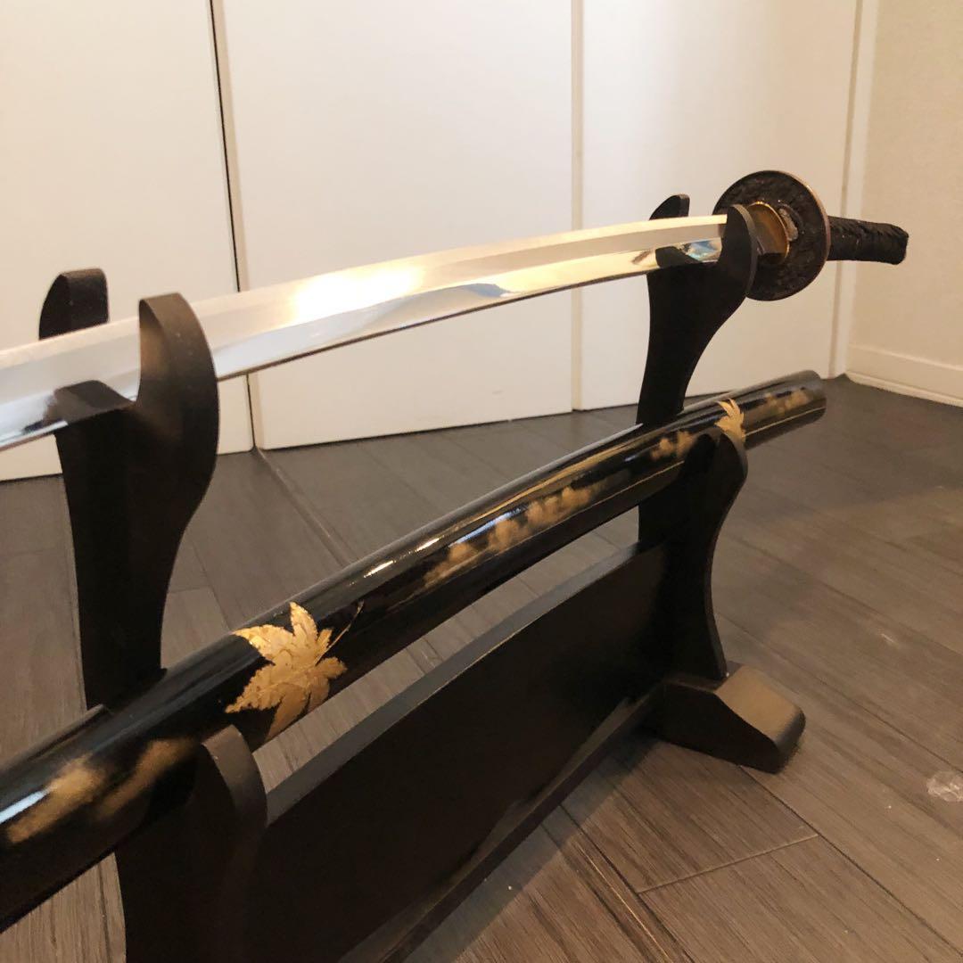 高級模造刀　高級居合刀　 土佐美術刀剣　大小セット　本研波刃　紅葉柄