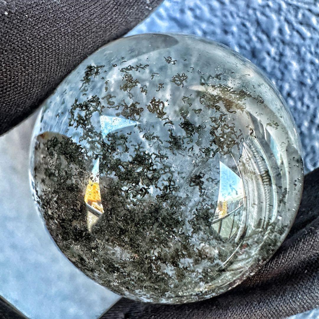 爆アレ❗️レインボー☆ガーデンクォーツ インクォーツ庭園水晶 丸玉 水晶A1323