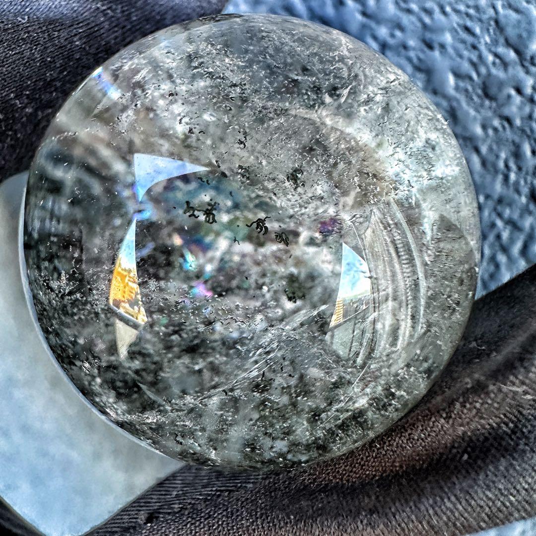 爆アレ❗️レインボー☆ガーデンクォーツ インクォーツ庭園水晶 丸玉 水晶A1323