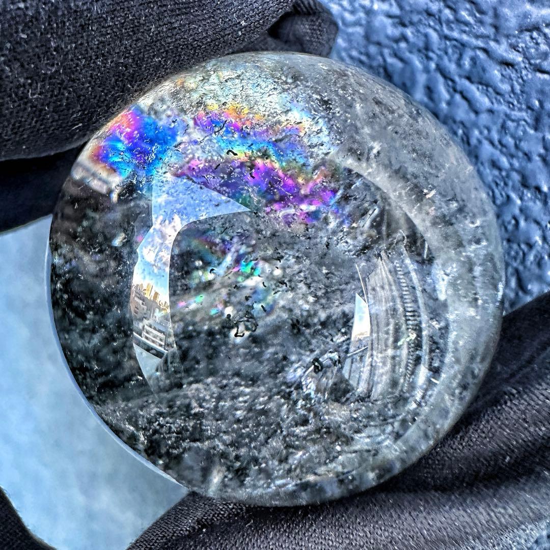 爆アレ❗️レインボー☆ガーデンクォーツ インクォーツ庭園水晶 丸玉 水晶A1323