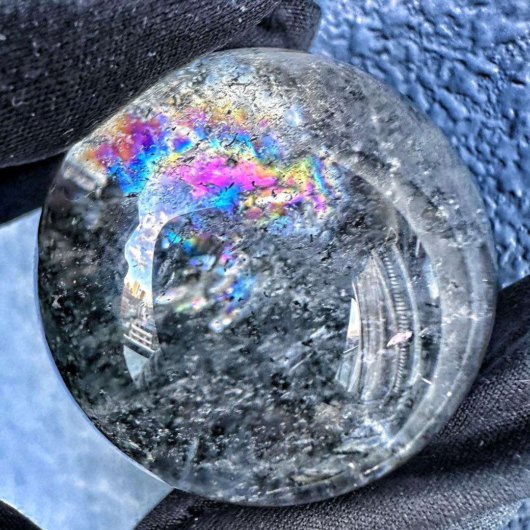 爆アレ❗️レインボー☆ガーデンクォーツ インクォーツ庭園水晶 丸玉 水晶A1323