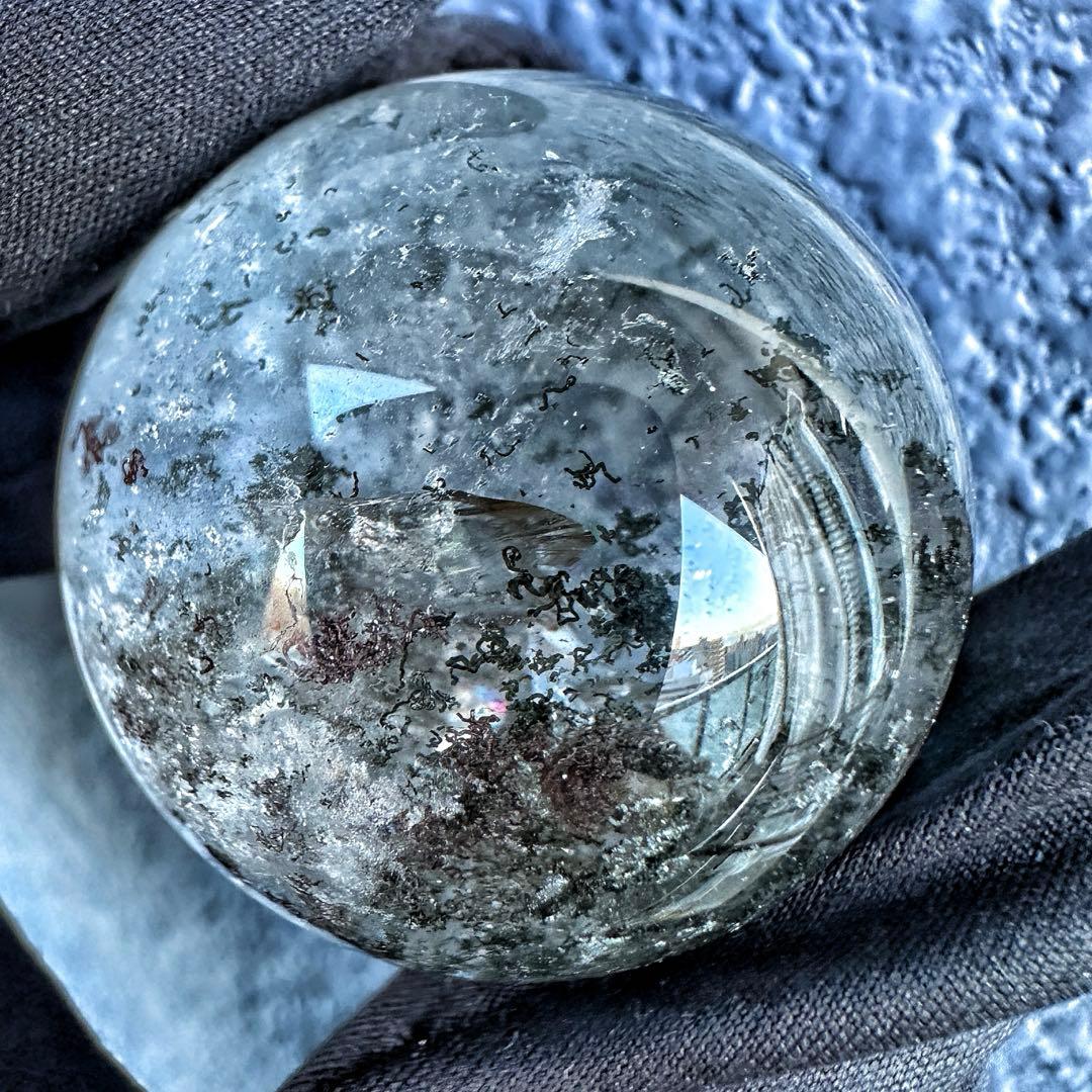 爆アレ❗️レインボー☆ガーデンクォーツ インクォーツ庭園水晶 丸玉 水晶A1323