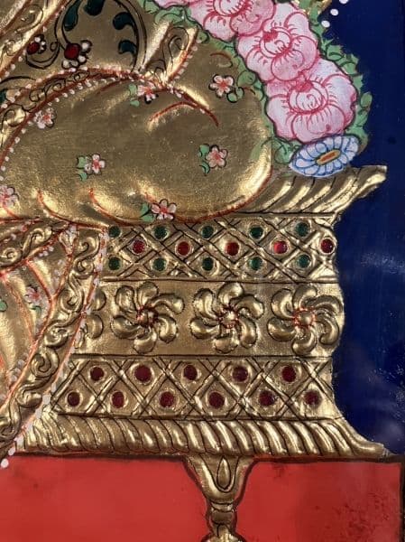 クリシュナ／ヒンドゥー：油彩 クリスタル装飾 कृष्ण, Kṛṣṇa