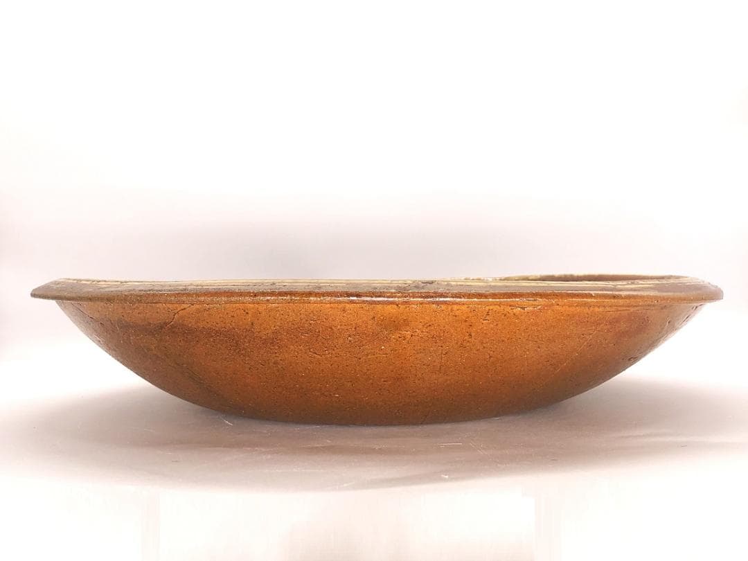 か*ん様 【 スリップウェア 大深皿 】　藤井佐知 本人作　浜田庄司弟子　蔵出初