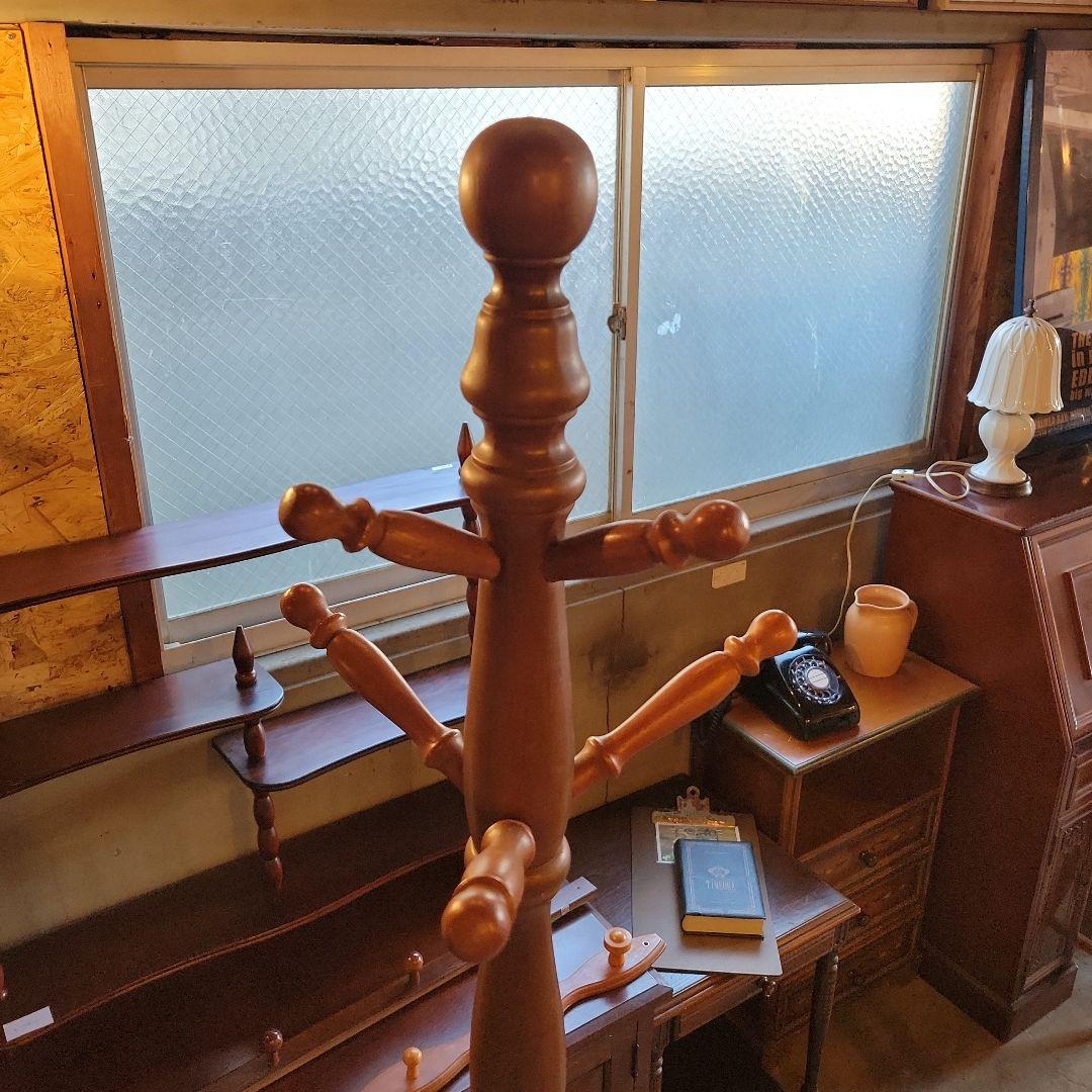 レトロ　ヴィンテージ木製 ポールハンガー コートハンガー