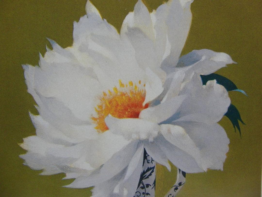 松樹 路人、「牡丹」、希少画集・額装画、日本製・新品額縁にて額装致します