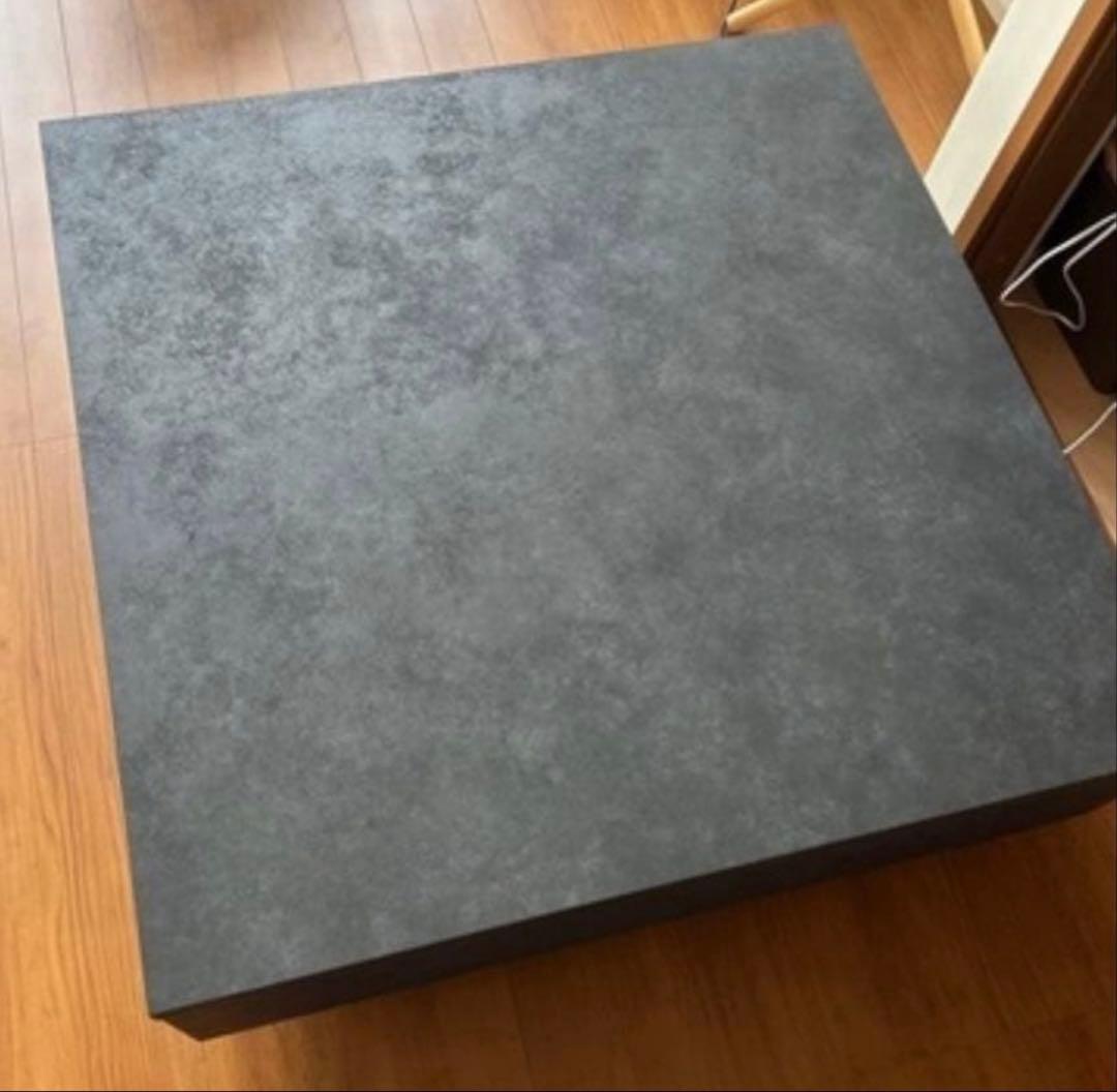 【美品】ロウヤ　ローテブル　モルタルブラック 90×90