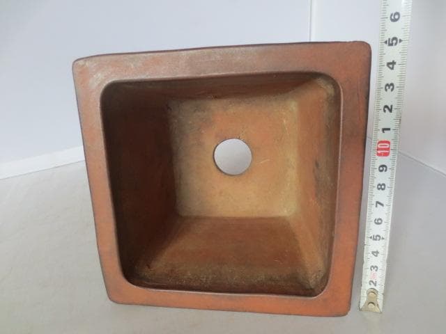 朱泥外縁下紐　花盆　朱泥花盆　中国古鉢　高さ11㎝　　R7/12/18-1