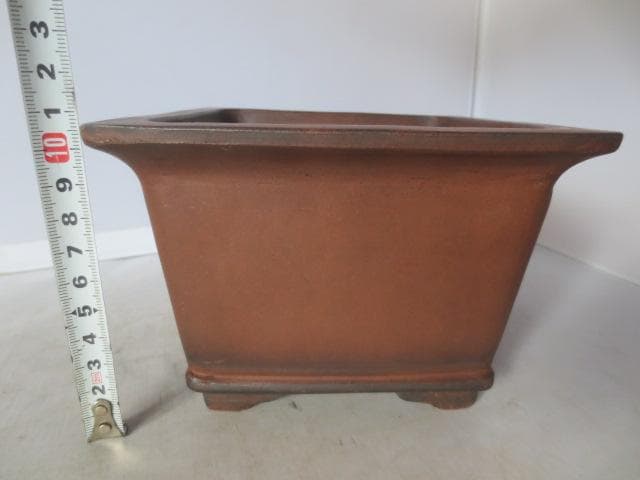 朱泥外縁下紐　花盆　朱泥花盆　中国古鉢　高さ11㎝　　R7/12/18-1