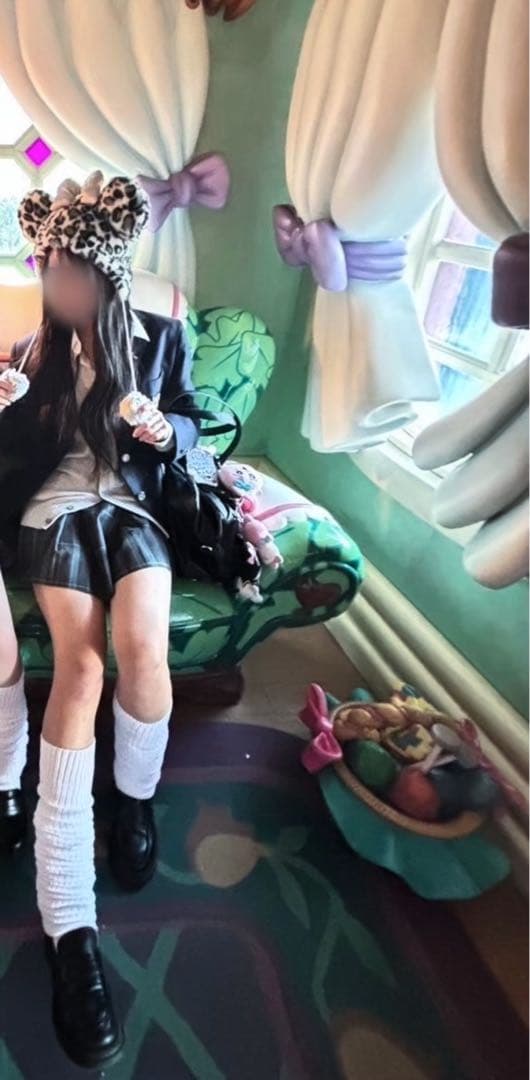 ディズニー ヒョウ柄 ファンキャップ グレー ヒョウ柄ミニーファン