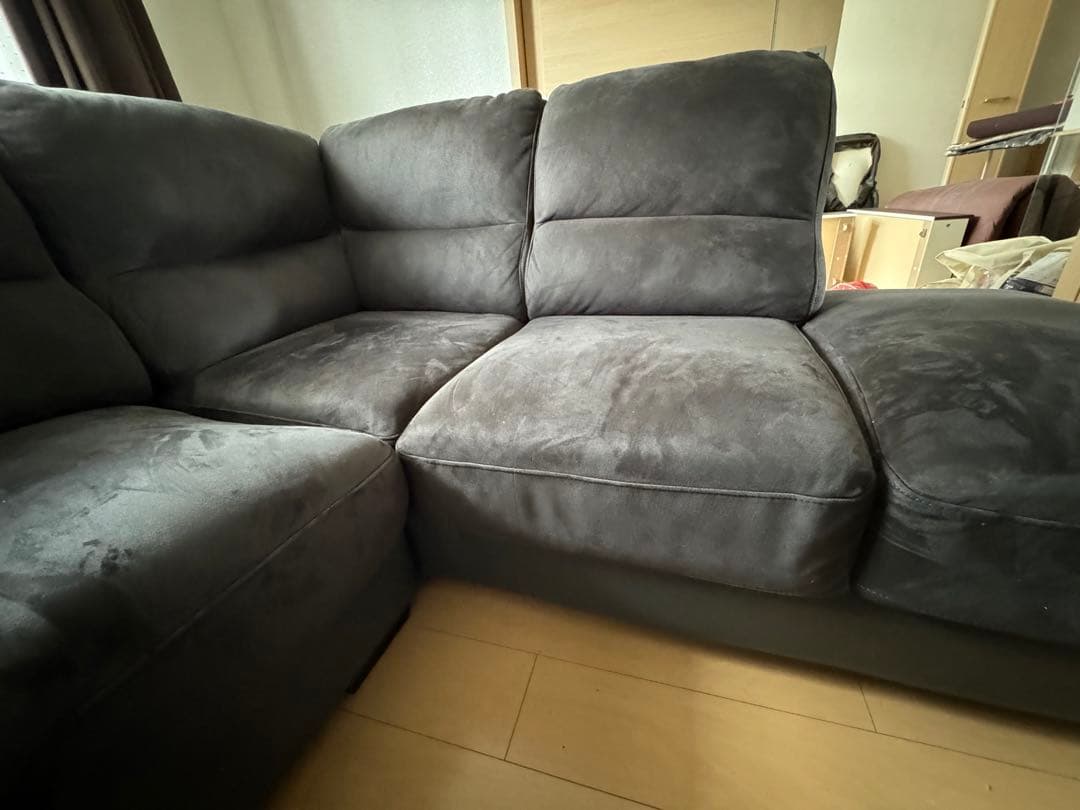 ニトリ L字ソファー カウチソファ ダークグレー