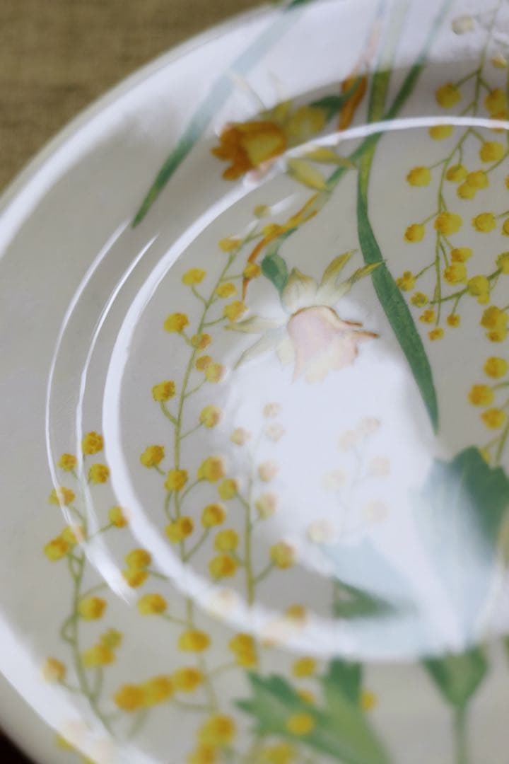 GIENジアン・ミモザ 廃盤品 22センチプレート B 白 入手困難品 - メルカリ