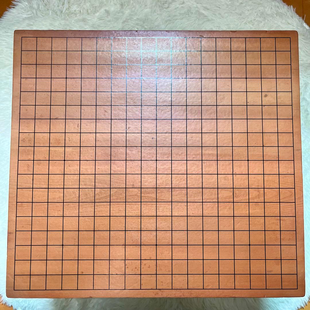 【onih0926】足付碁盤 厚さ約17.5cm 桐箱付き碁石 懐志作碁笥