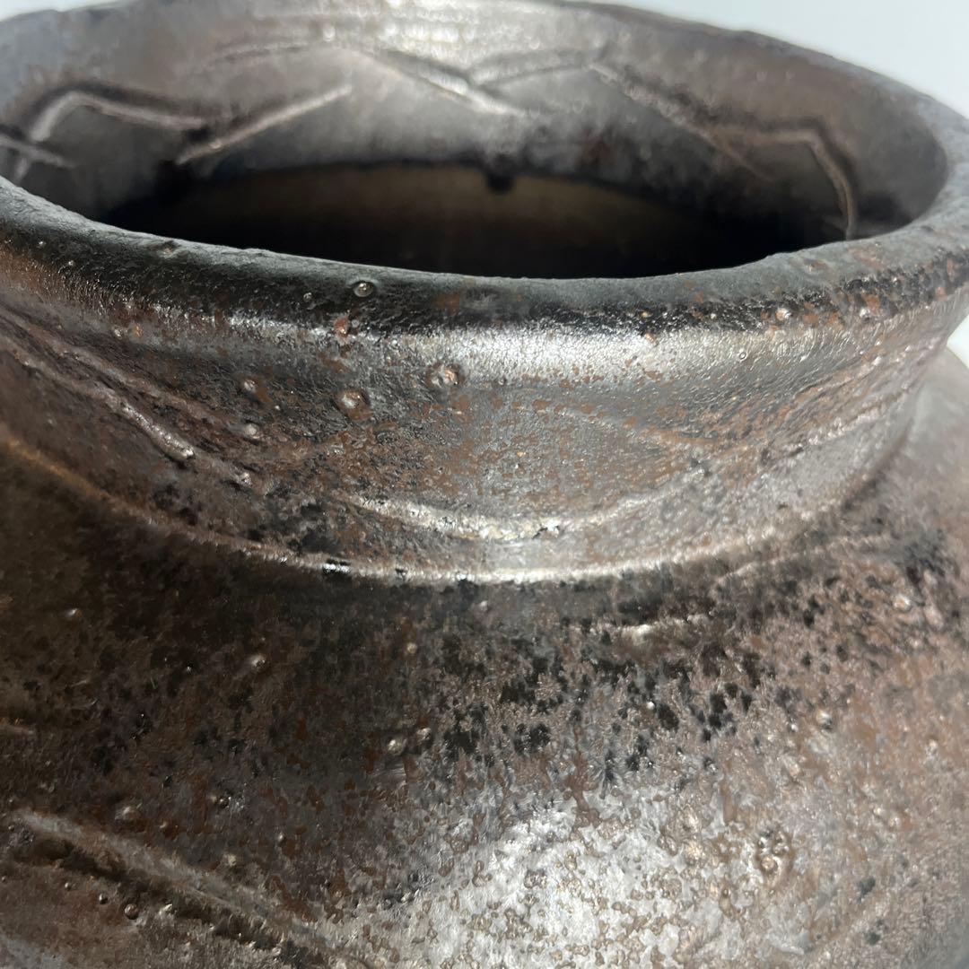 信楽焼傘立て  金彩壺 高さ43cm