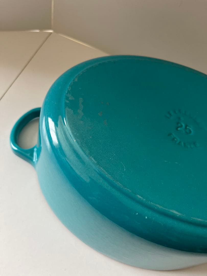 廃盤　限定色　ルクルーゼ　ココットオーバル　25cm カリビアンブルー