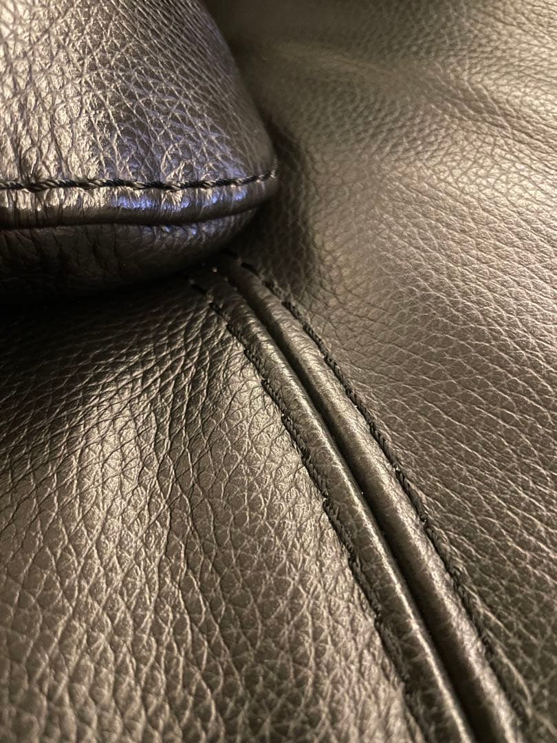 【値下げ】本革カウチソファ　ブラック