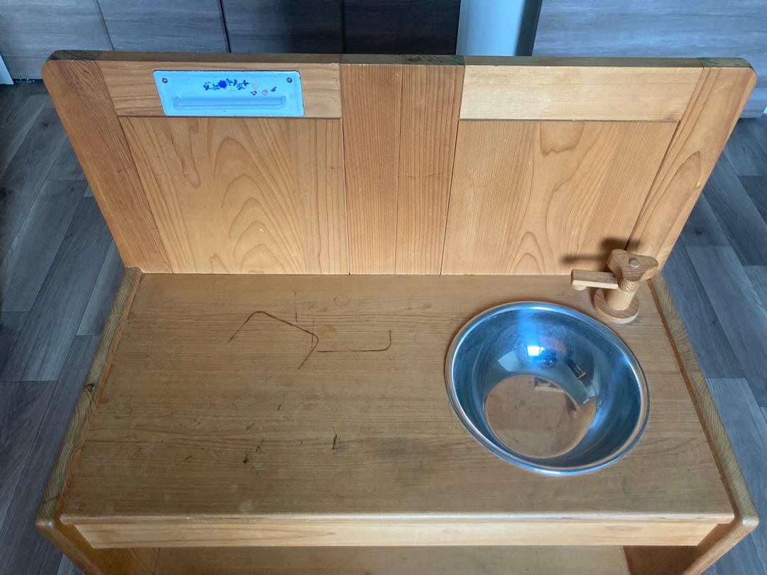 ヒノキクラフト　hinokicraft 木製おままごと用シンク　棚付