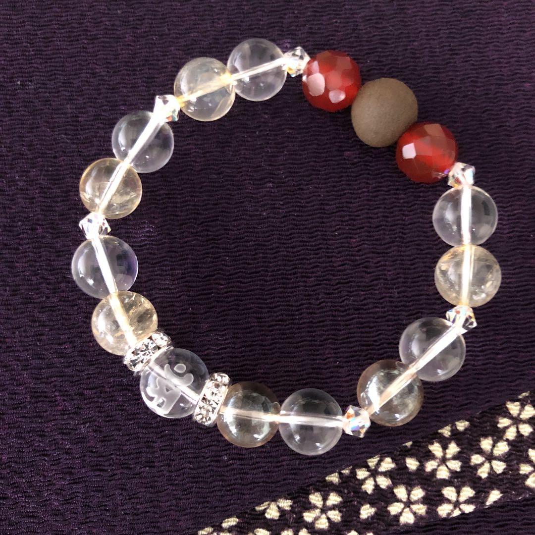 高波動セラミックス／密教 ☆ 結界と浄化 ブレスレット 内径 15 ㎝