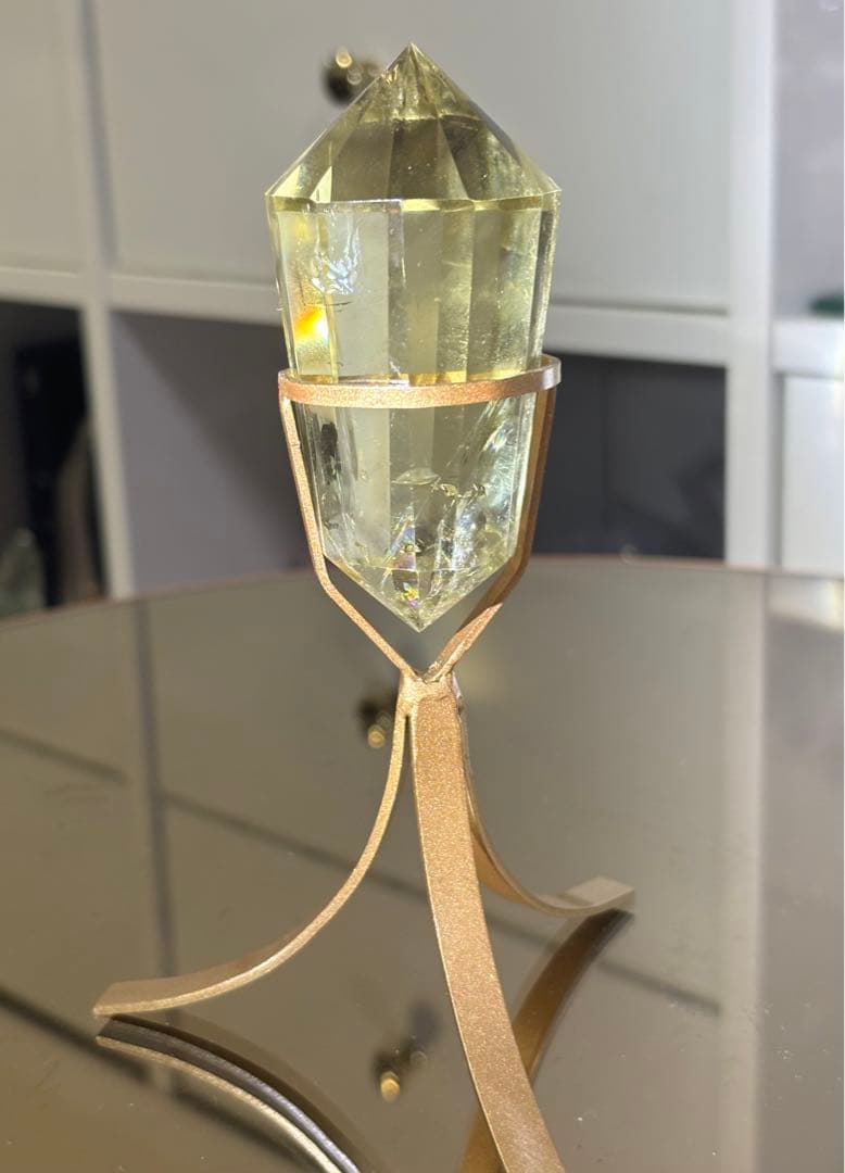 レア　高品質　シトリン　BIGサイズ　12面体　ヴォーゲルワンド　スタンド付き