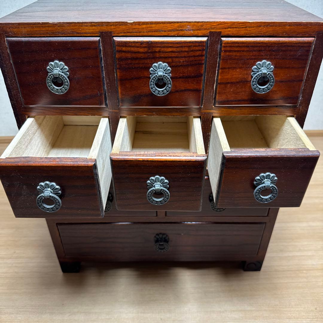 当時物 木製 チェスト 小物入れ 民芸家具 李朝 卓上チェスト