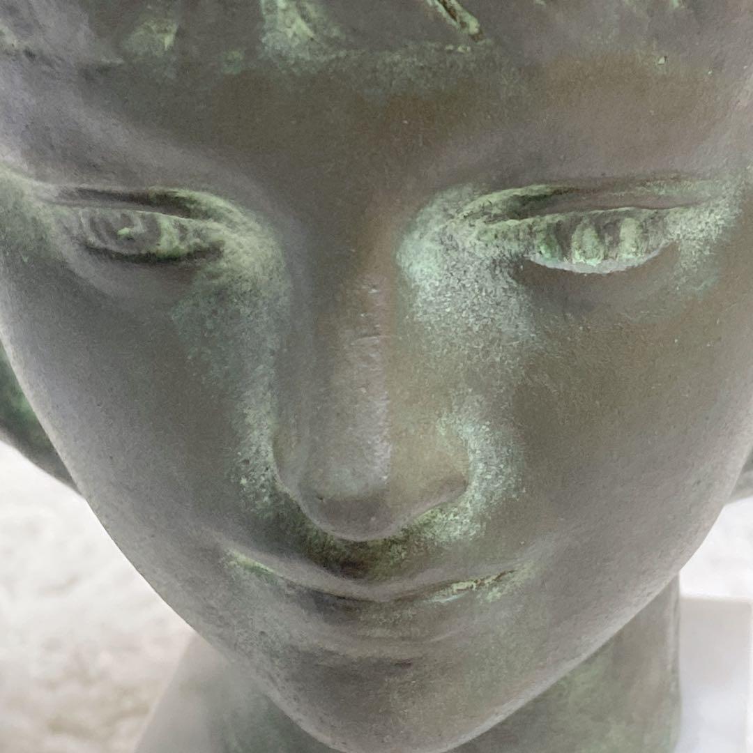 舟越保武 少女A アンナ 頭像 ブロンズ像 台座付き 彫刻 オブジェ