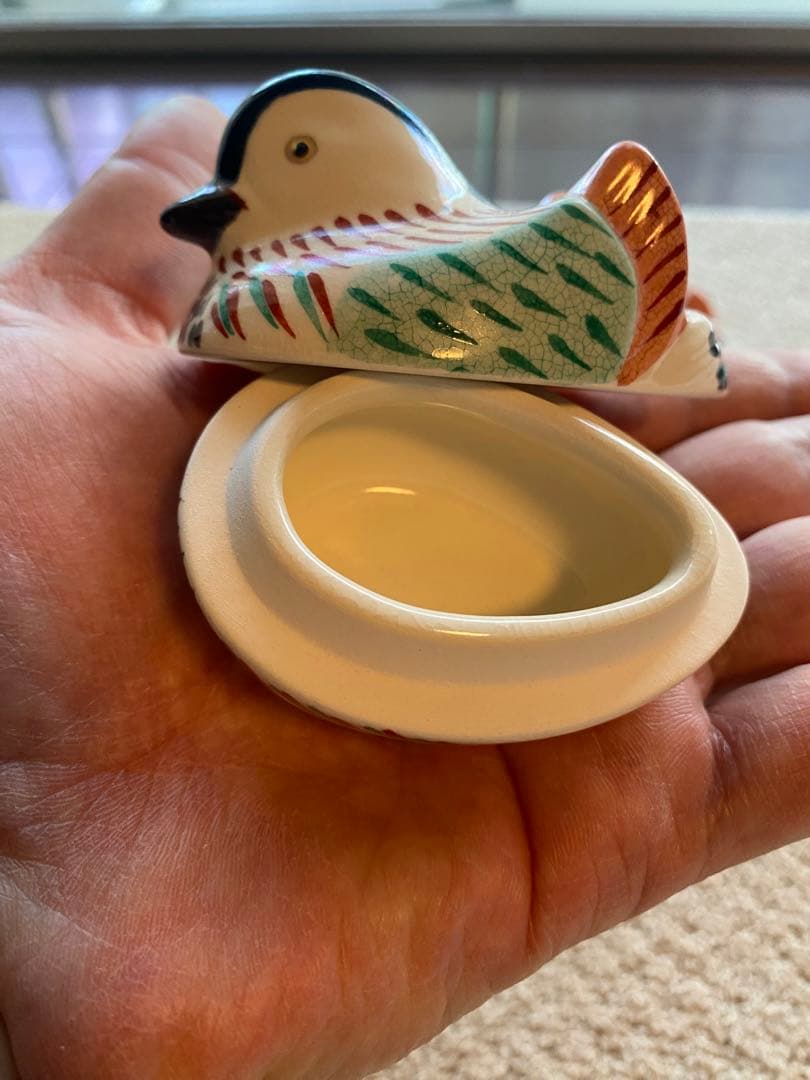 珍味入れ　仁清おしどり オス5客メス5客ペア珍味入れ合計10客(香合) 京焼