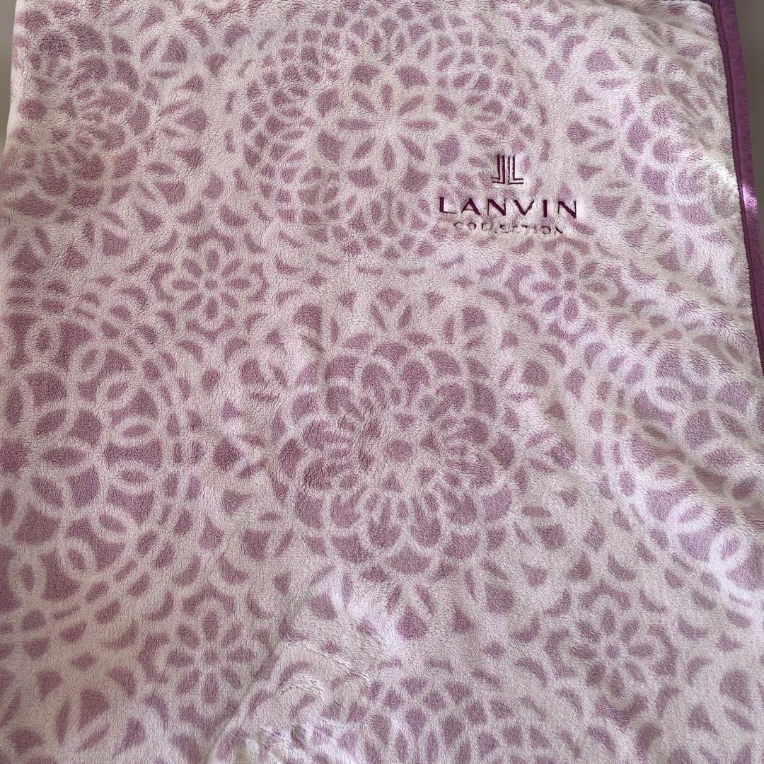 LANVIN ピンク 花柄 毛布 4点8 シーツなど　8点セット