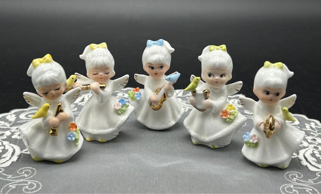 陶器 天使の音楽隊 トラピスチヌ修道院 エンジェル 5体 楽器 加藤工芸