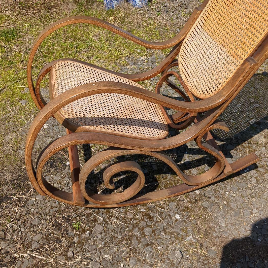 籘　ラタン　ロッキングチェア　ベントウッド　曲げ木　レトロ　アンティーク