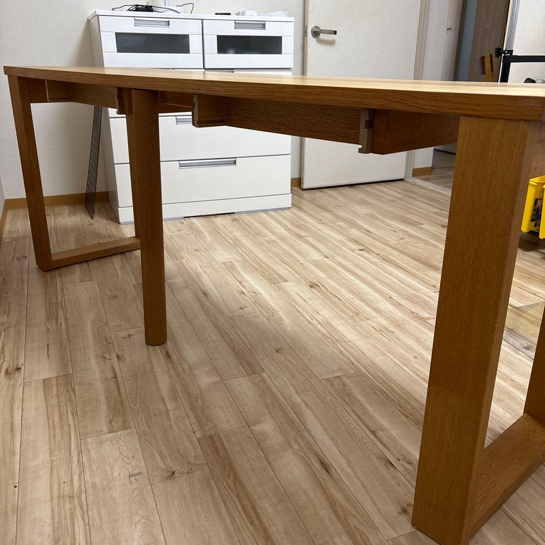 飛騨産業　HIDA 勉強机　引き出し2コ　　180cm×46cm 補助脚付き