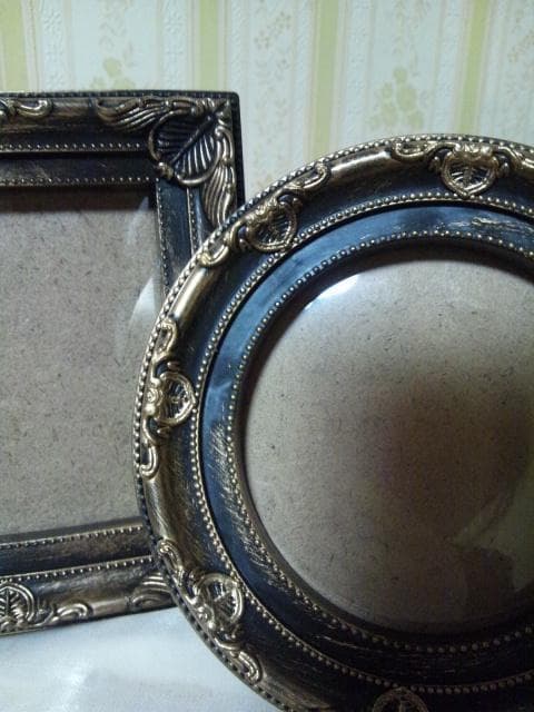 ２個セット☆ クラシカル フォトフレーム ＊ ブラック ゴールド c