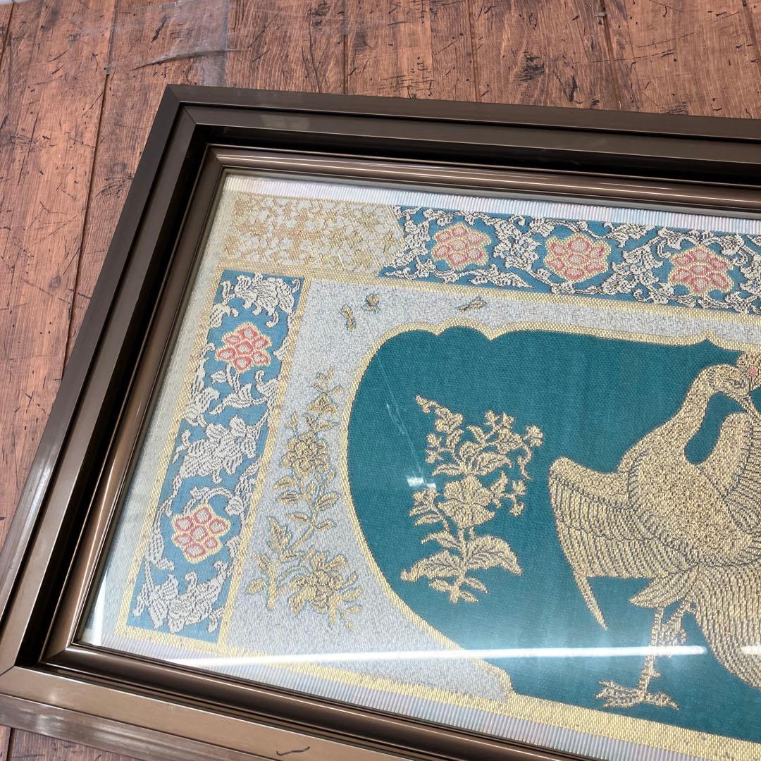 昭和レトロ 龍村美術織物 金孔雀図 刺繍画 壁掛け 絵画 アート 芸術 美術