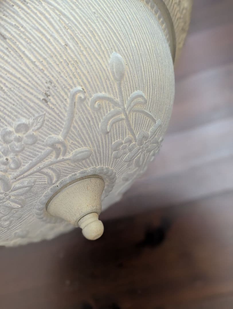 フランス ヴィンテージ 円形 レリーフガラス シーリングライト 照明