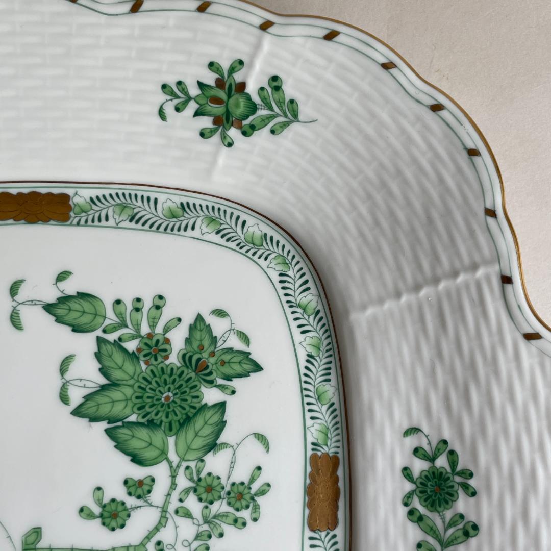 ヘレンド インドの華 スクエアプレート 耳付き