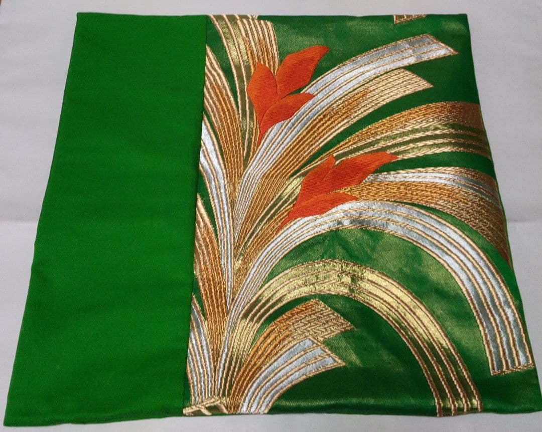 【売却済】正絹袋帯リメイククッションカバー&ティッシュBOXカバーset①