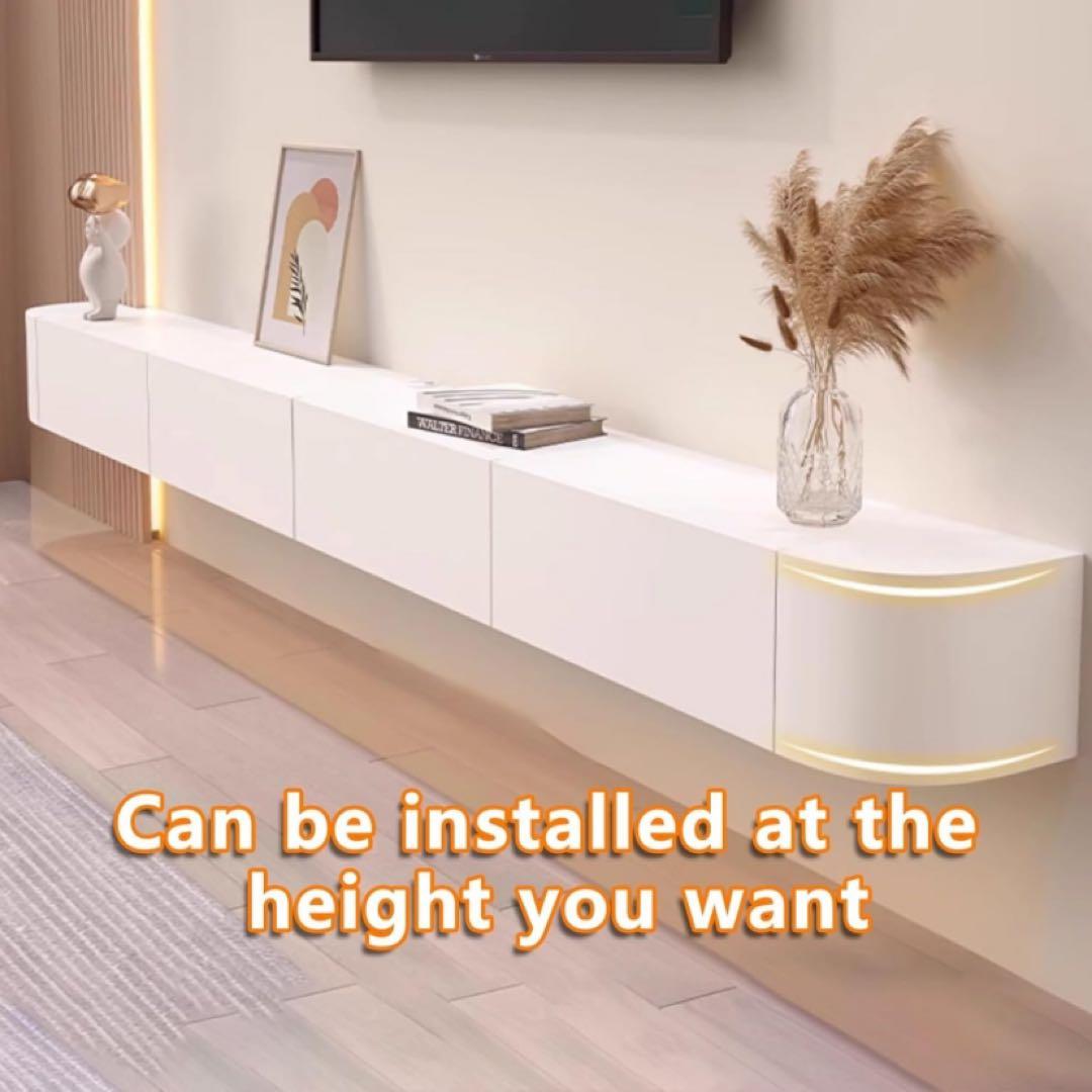 壁掛けテレビ台 ブラック 220cm