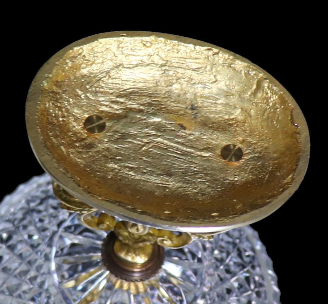 オールド・バカラ ドルフィン台座ブロンズ装飾切子 コンポート ディアマン・ビゾー