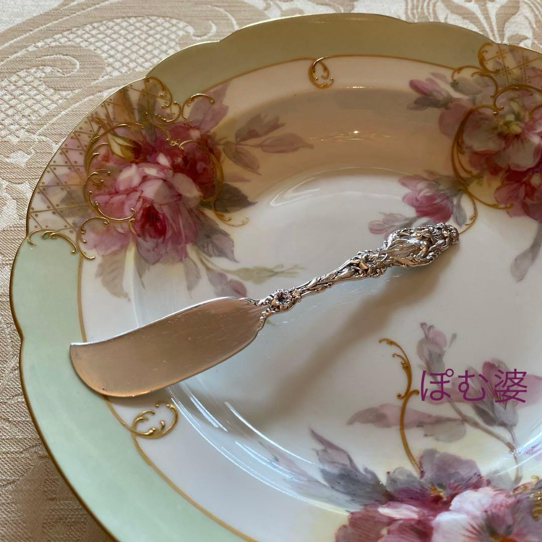 【米国／純銀】①ソルトスプーン３本②バターナイフ③茶漉し④フォーク＆スプーン