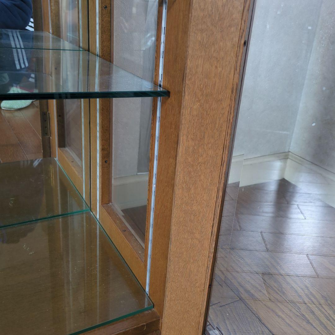 ガラスケース　飾り棚 ガラス　ショーケース　木製キャビネット　キャビネット　丸川