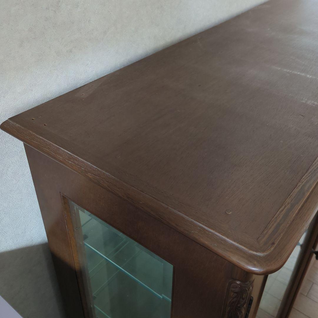 ガラスケース　飾り棚 ガラス　ショーケース　木製キャビネット　キャビネット　丸川