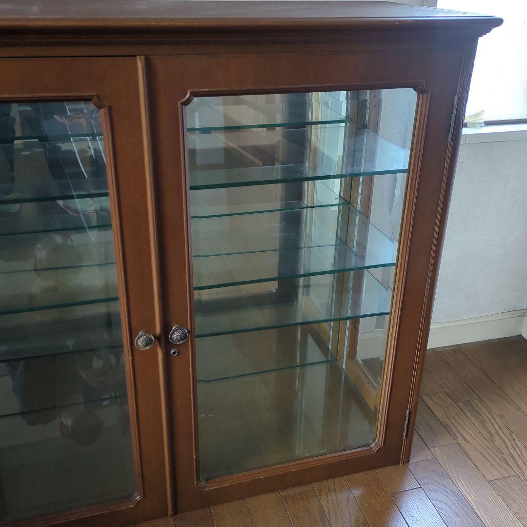 ガラスケース　飾り棚 ガラス　ショーケース　木製キャビネット　キャビネット　丸川