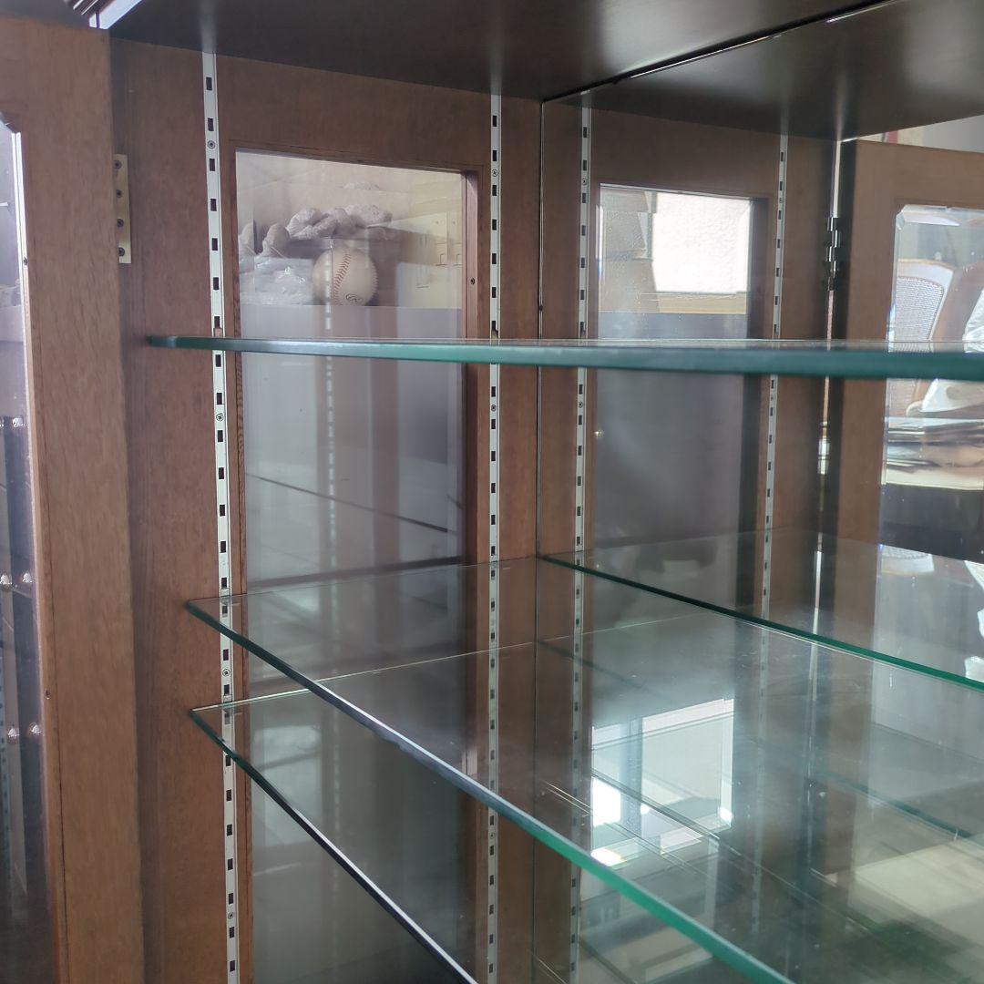 ガラスケース　飾り棚 ガラス　ショーケース　木製キャビネット　キャビネット　丸川