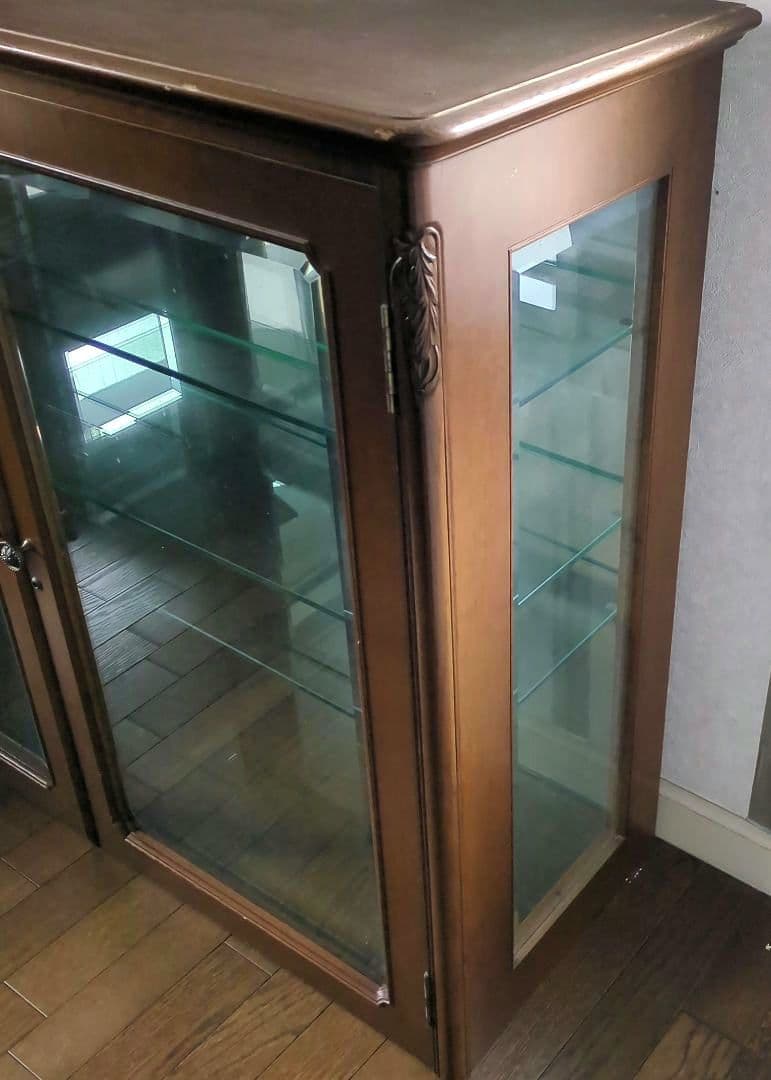 ガラスケース　飾り棚 ガラス　ショーケース　木製キャビネット　キャビネット　丸川