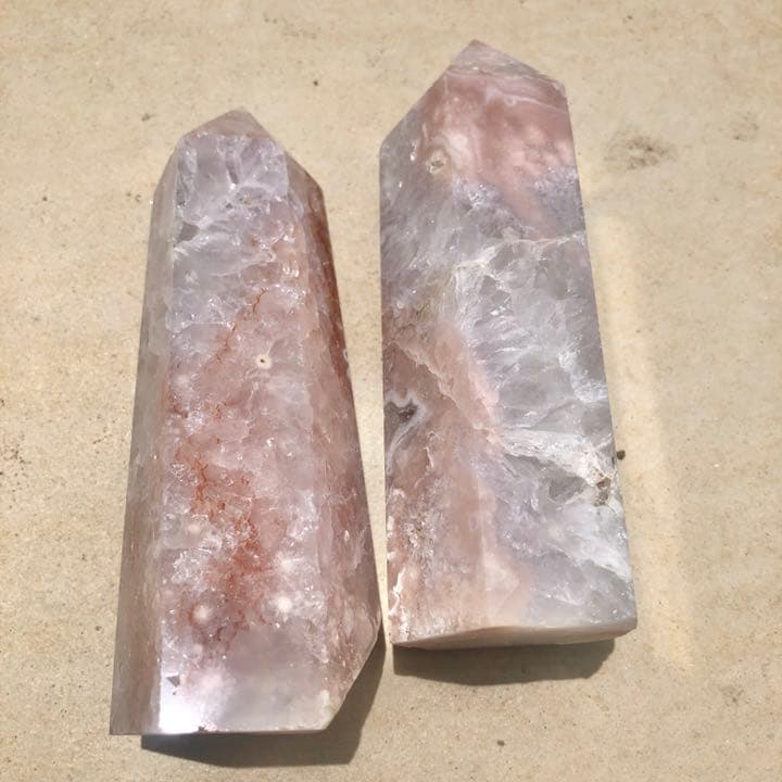 ピンクアメジストフラワーアゲート セット2