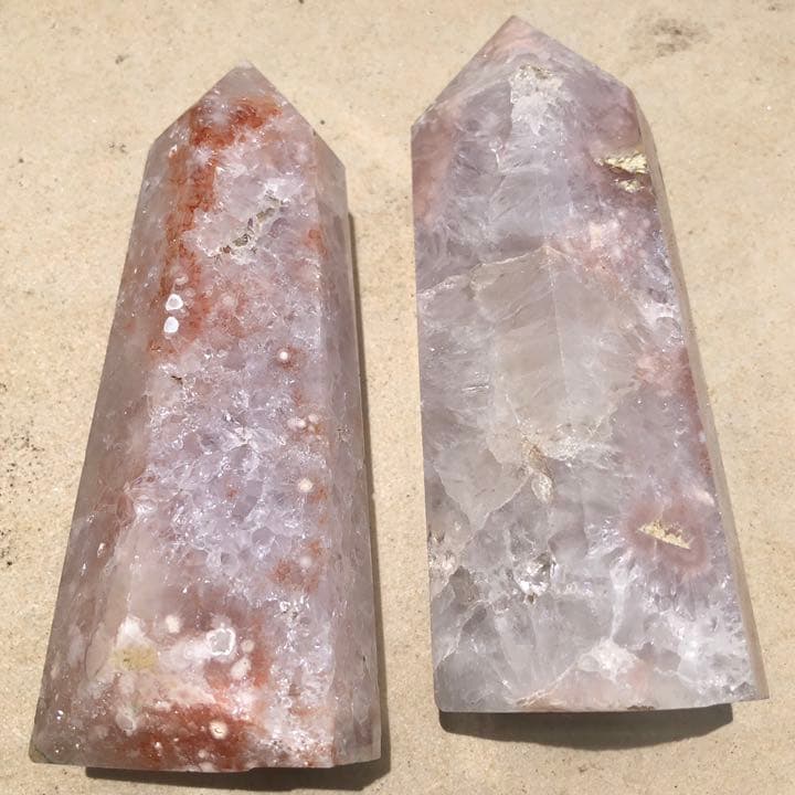 ピンクアメジストフラワーアゲート セット2